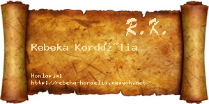 Rebeka Kordélia névjegykártya